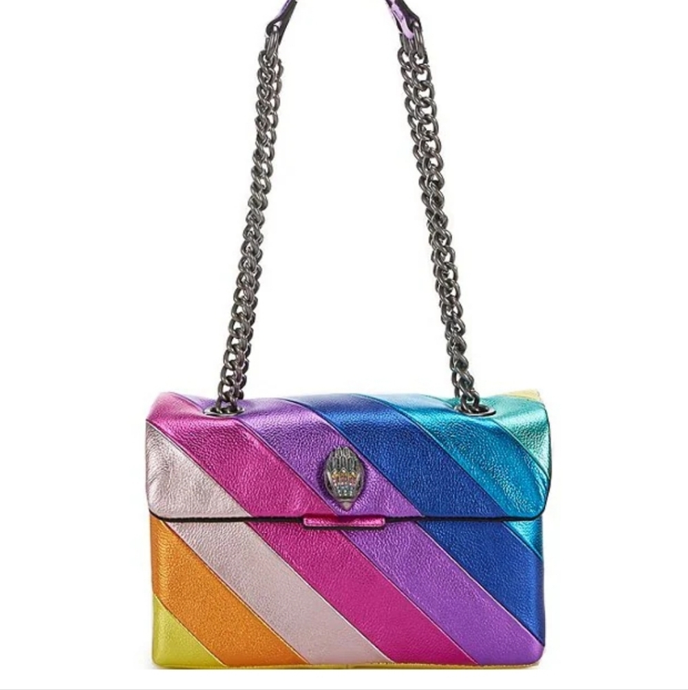 Metallic Rainbow Stripe Shoulder Bag - Unbranded